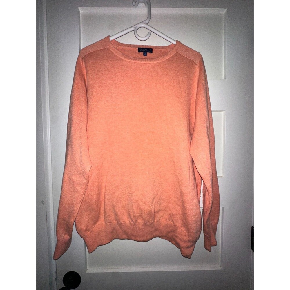 PETER MILLAR Men's Crown Crafted Sweater Pullover Golf Pink Crewneck Size Large